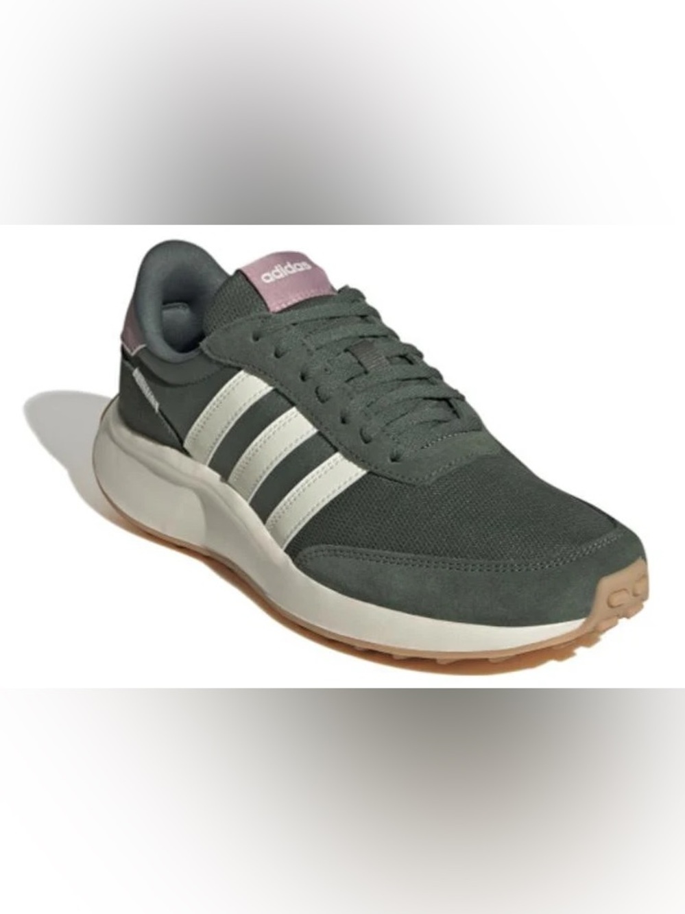 Adidas Neo Run 70s Dark Green White Pink Lace Up Casual Sneakers Size 8 - Picture 9 of 9